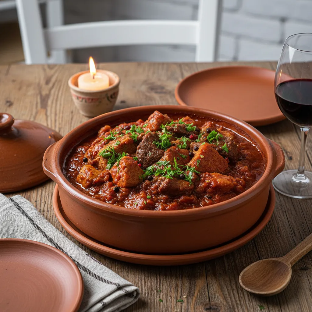 Bekri Meze — drie soorten vlees in tomatensaus